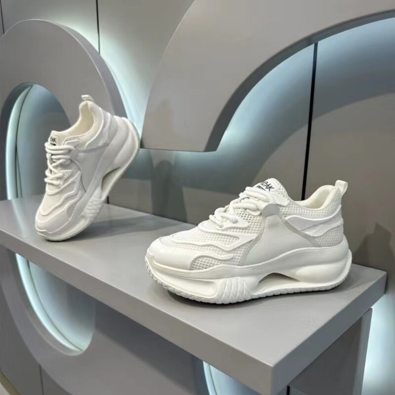 2024 Trend Men's Sneakers White Thick Bottom Height Increasing Sport Shoes for Women Casual Fashion Outdoor Walking Men's Shoes