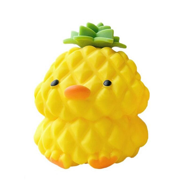 Novidade criativa Kawaii Pineapple Duck Fidgeting Toy para crianças, brinquedo do bebê, ornamento bonito, artefato, recuperação lenta, presente de aniversário, sensorial