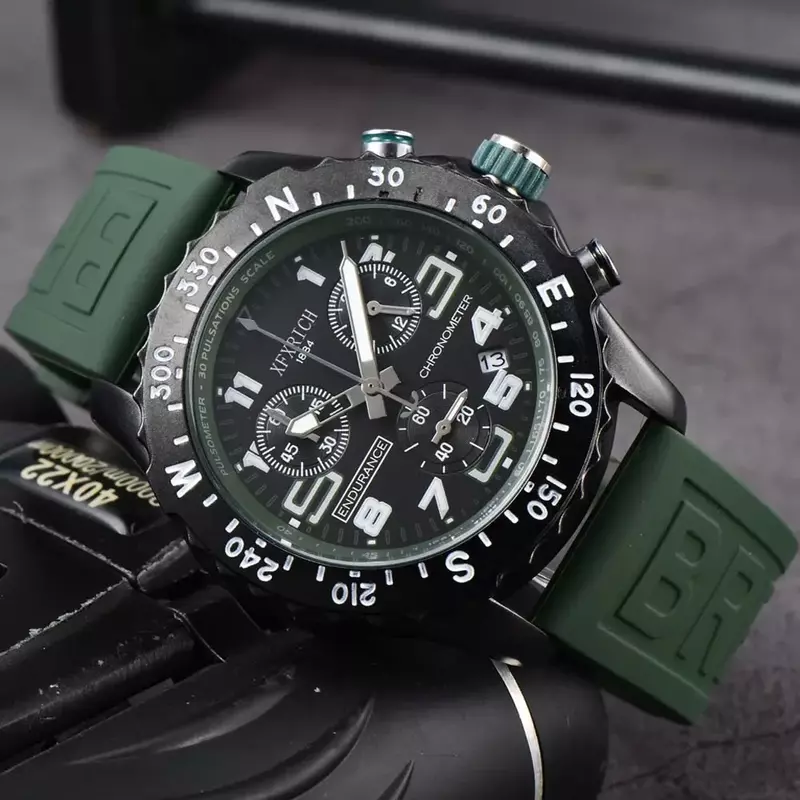 Reloj de pulsera con fecha automática para hombre, cronógrafo deportivo de lujo, con movimiento de cuarzo, calidad AAA, 2024