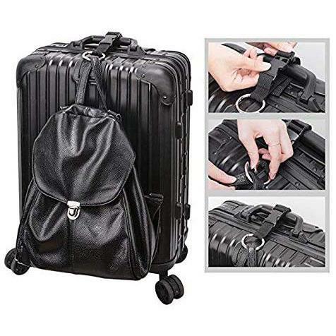 Correas de equipaje antirrobo de nailon negro, 1 piezas, soporte para cinturones de maleta, pinza para agregar bolsa, Clip para bolso, 30x2,5 cm