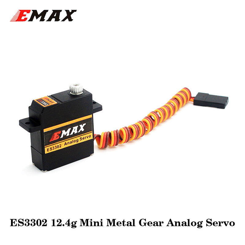 EMAX-Mini Metal Gear Servo Analógico, Servo Digital para Planador de Avião RC, ES3352, 12.4g, ES3302