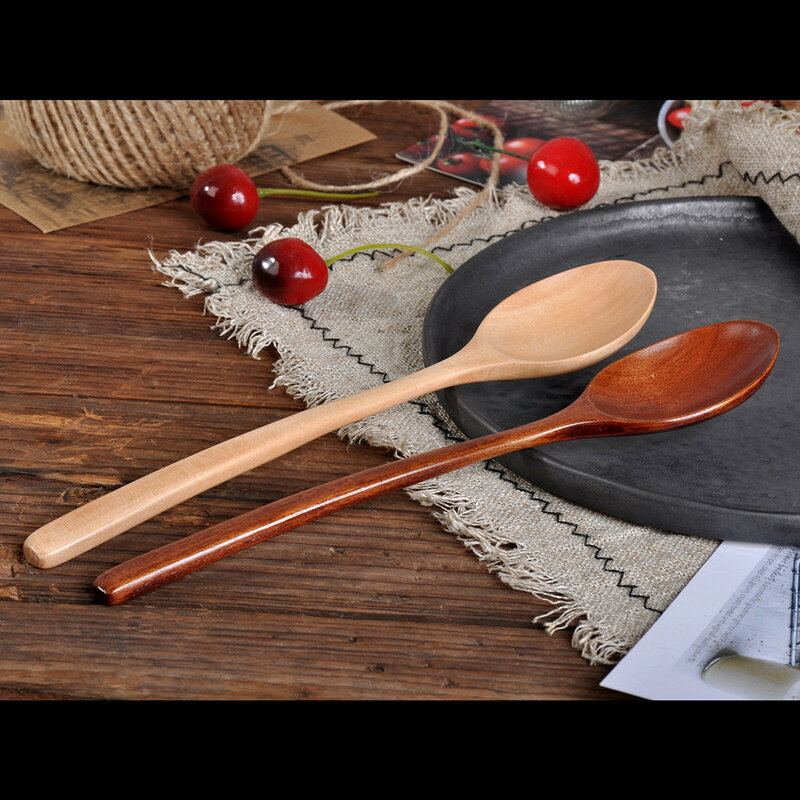Cuchara de madera de bambú para cocina, utensilio de cocina, herramienta para sopa, cucharadita de Catering para Kicthen