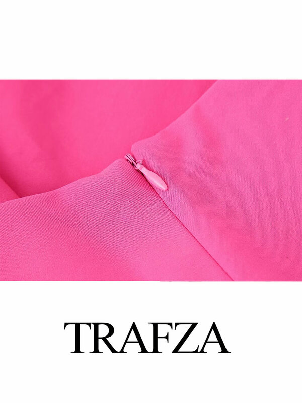 Женские винтажные кюлоты TRAFZA, широкие складки, универсальные трапециевидные однотонные приталенные летние шорты со средней посадкой, весна 2024