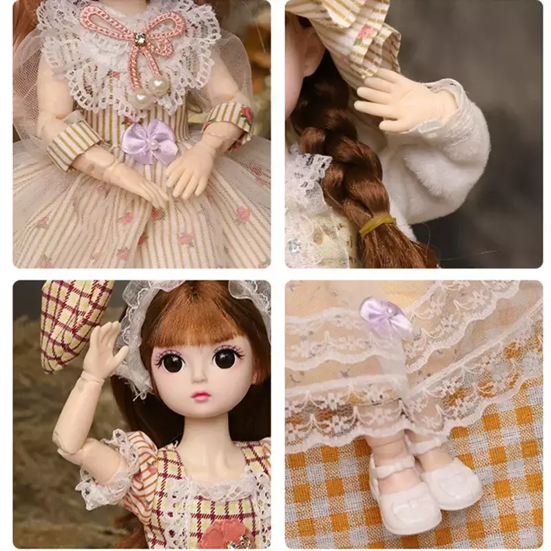 30cm 1/6 bjd Puppe kleines süßes Kleid 21 abnehmbare gemeinsame Prinzessin Schönheit Make-up Mode DIY Spielzeug Geschenk Mädchen