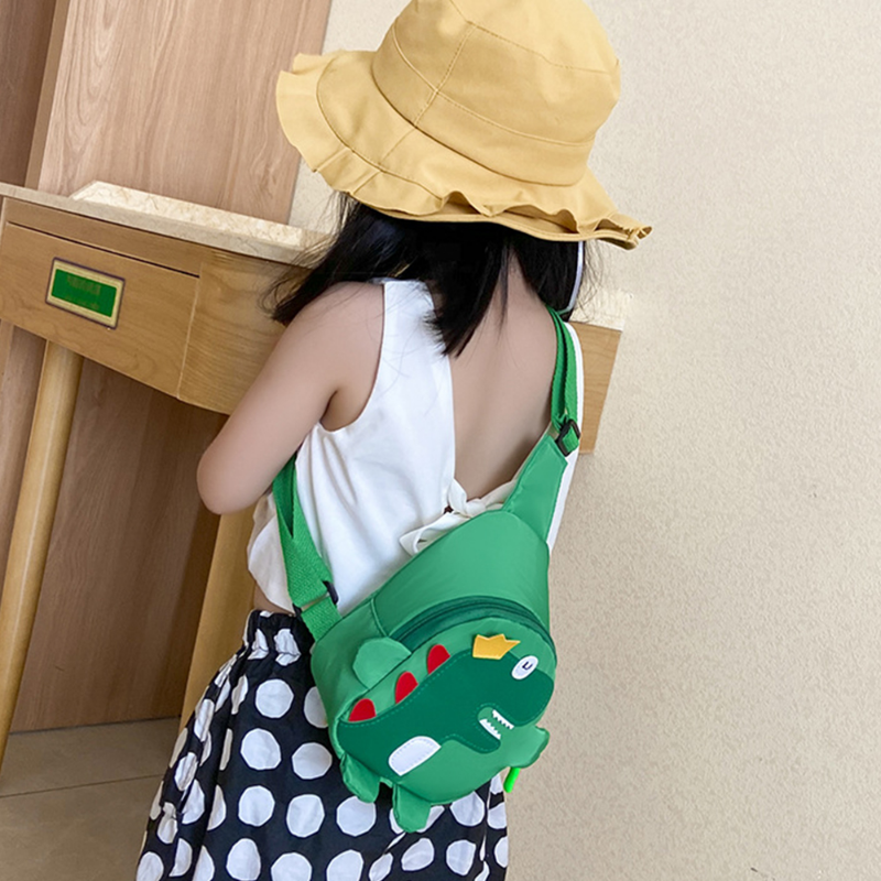 Детская дорожная сумка на одно плечо, с мультипликационным мини-динозавром