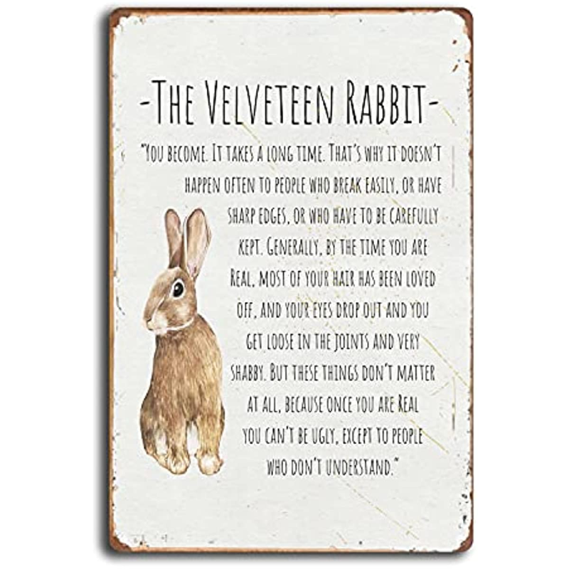 The Velveteen Rabbit Vintage Nursery Wall Art Print Poster Home Decor Handmade Children Room Gift Baby Shower Inspirational