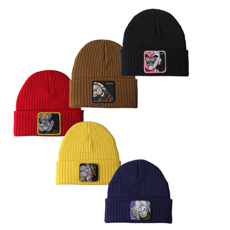 หมวกถักลายการ์ตูนแฟชั่นหมวกฮิปฮอปร้อยอินเทรนด์รุ่นคู่เจ็ดชุดสำหรับฤดูใบไม้ร่วงและฤดูหนาว