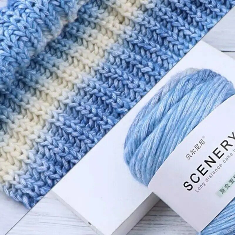 100g fio penteado à mão tricô bolo gradiente ombre fio colorido crochê tecido faça você mesmo artesanato para inverno cachecol