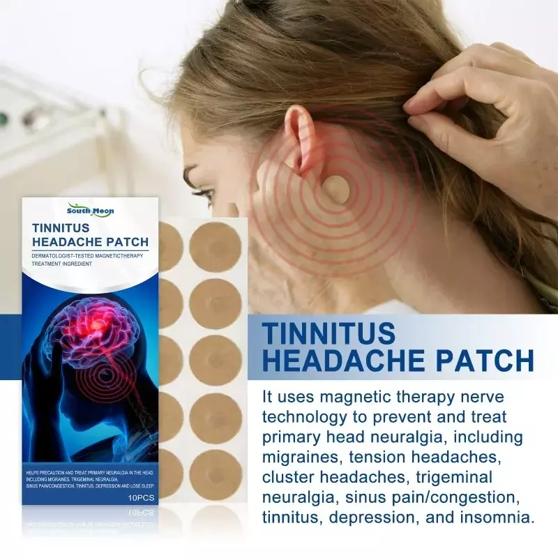 Parche relajante para el oído, parche portátil para el tratamiento del Tinnitus, previene el derramamiento, mejora la escucha, alivio del dolor de cabeza, mareos, cuidado de acupuntura