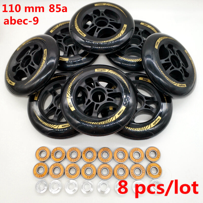 Free shipping speed skate wheel  90MM 100mm 110mm  with bearing 85a 8pcs/lot
