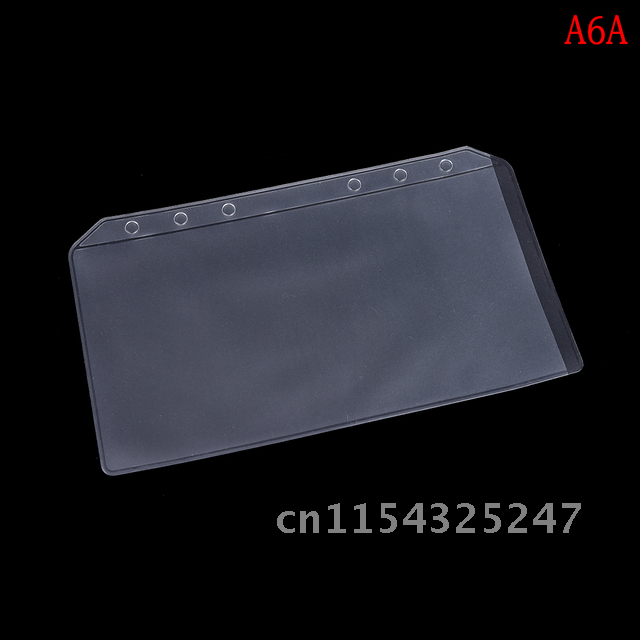 Transparent PVC Zip Lock Envelope for 6 Holes Binder Pocket Refill Organiser Stationery A5/A6 1pc