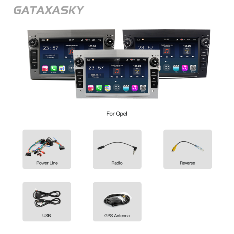 GATAXASKY-REPRODUCTOR multimedia para coche, Radio con Android, para Opel Astra H, J 2004, Vectra, Vauxhall, Antara, Zafira, Corsa C, D, Vivaro, Meriva, Veda