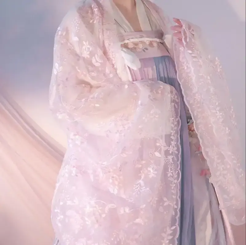 중국 한푸 여성 스타일 고대 당명 여성 코스튬, 우아한 스커트, 소녀 레트로 무대 공연 의류, 2024