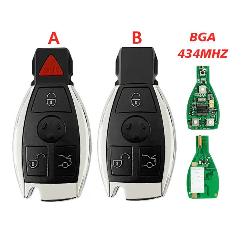CN002097 3/4 przycisk Smart klucz zdalny dla Mercedes A C E S GLK GLA W204 W212 W205 BGA 315/434MHZ