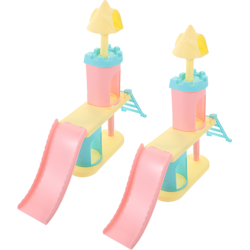 인형 집 액세서리 역할 놀이 세트 장난감 장식 미니어처 슬라이드 모델, 2 개