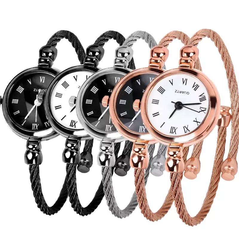 Kleine Gouden Armband Luxe Horloges Rvs Retro Dames Quartz Horloges Fashion Casual Vrouwen Jurk Horloge
