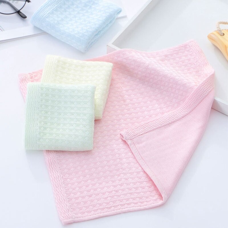 Ręcznik do mycia twarzy dla kobiet włókno bambusowe ślina ręcznik chusteczki Hankies kieszonkowy kwadratowy ręcznik waflowy dla