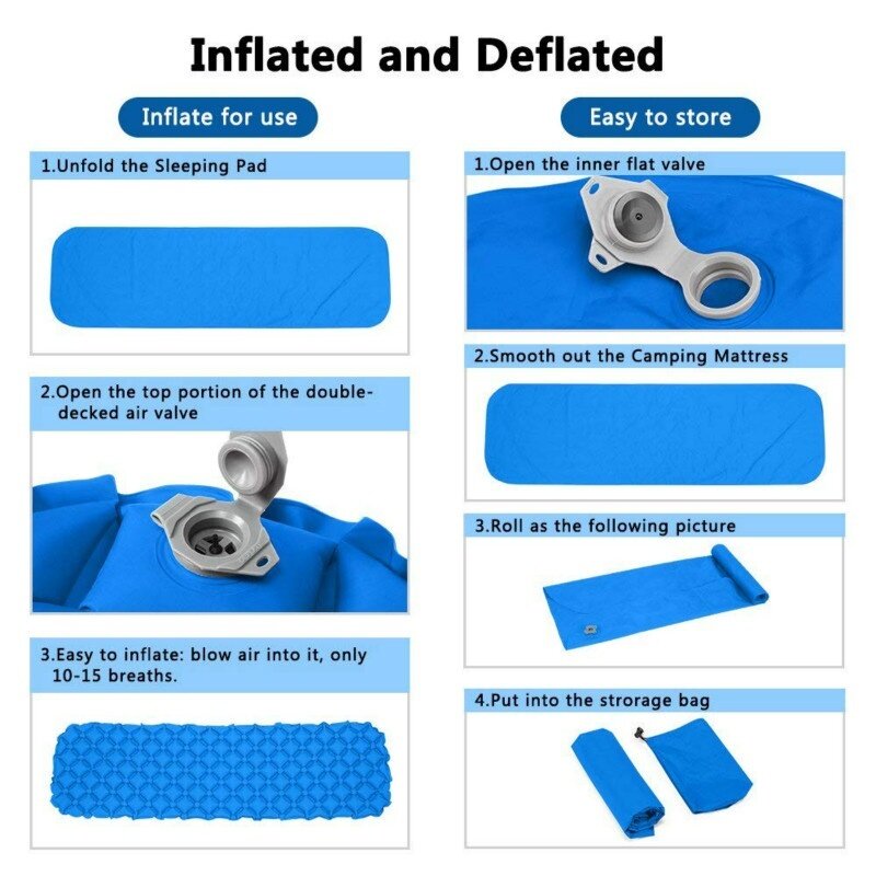 Outdoor Inflatable Sleeping Pad Inflatable Air Cushion Camping Mat with Pillow Air Mattress Sleeping Cushion Inflatable Sofa