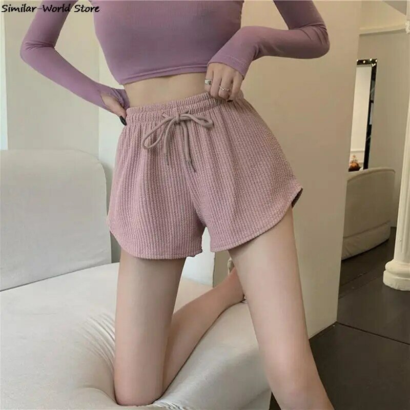 New Women Home Leisure High Waist Shorts Hip Wrap Sports Hot Pants Straight Tube Loose Pants Female Wear Out 2023 Summer