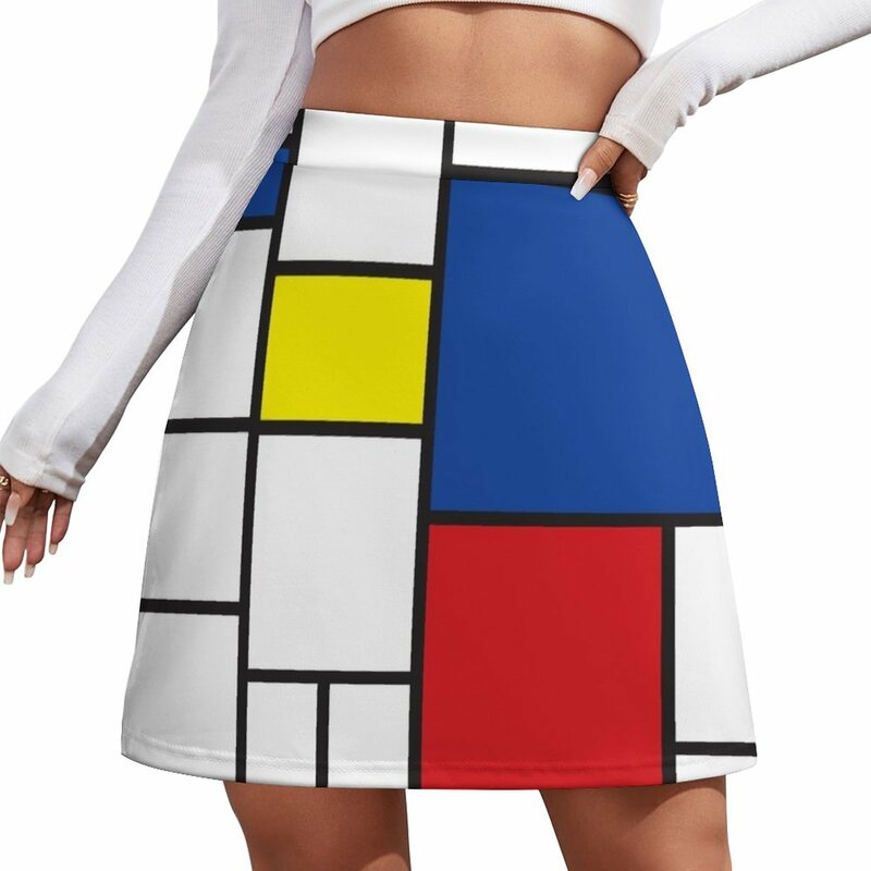 Mondrian minimalista De Stijl, arte moderno II Fatfatin-minifalda de lujo para mujer, faldas de lujo