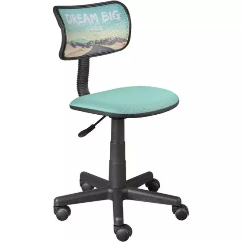 Chaise de travail réglable avec impression bleue, capacité de 225 lb, recommandé et commotion