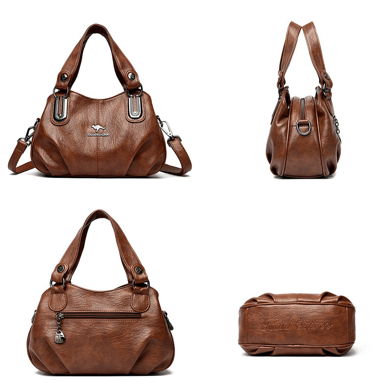 3 Layers Large Capacity High Quality Designer Handbags Soft Leather Ladies Shoulder Crossbody Bags for Women Luxury Handbags