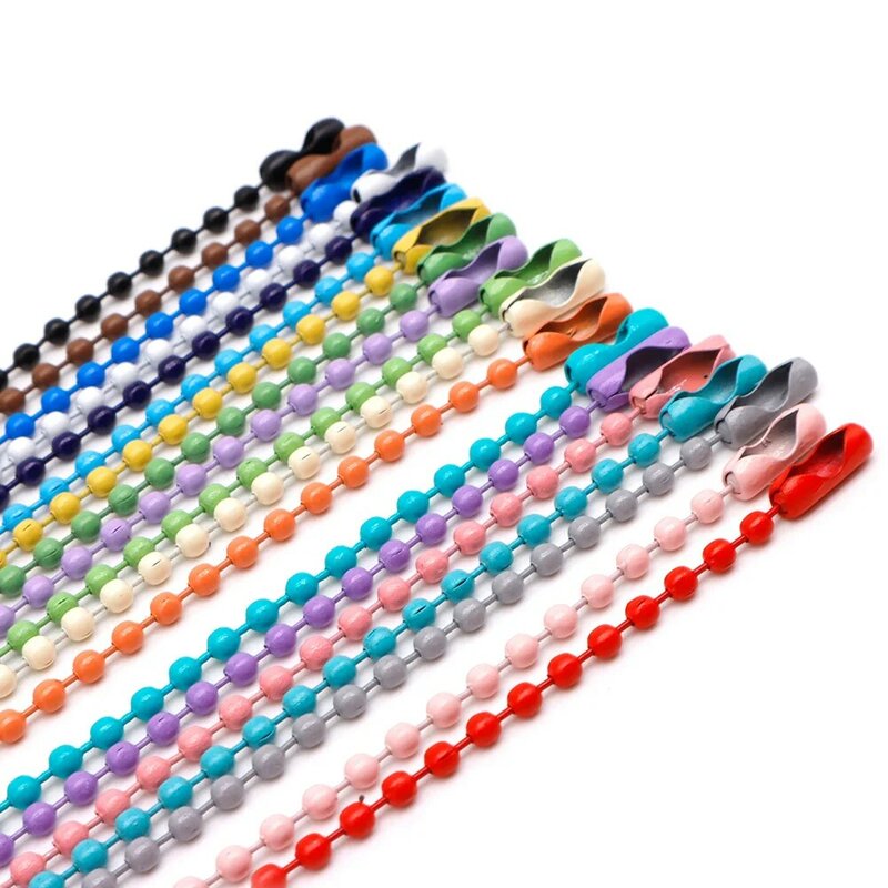 Wholesale 100Pcs 12cm Ball Bead Chain For Dog Tags Jewelry Making Necklace ID Tags Bracelet DIY Keychain Key Ring Connector