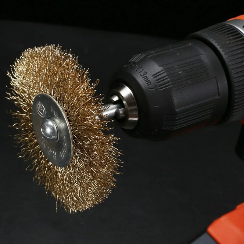 Cepillo de rueda de alambre de acero inoxidable prensado plano para amoladora angular, herramienta rotativa, cepillo de taladro, rueda de pulido