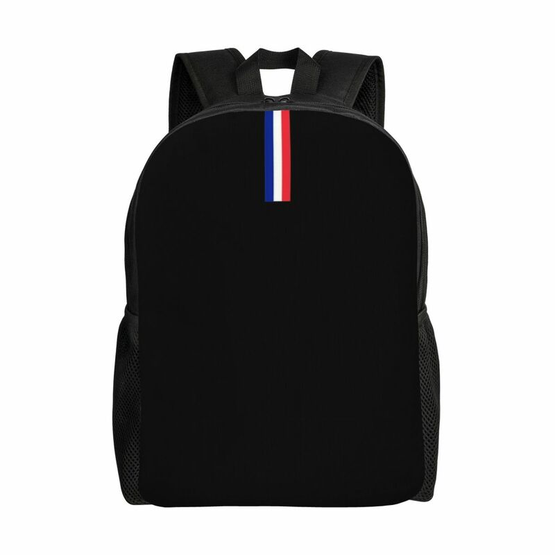 맞춤형 프랑스 국기 배낭 남녀공용 패션 책가방, 대학생 프랑스 애국 가방