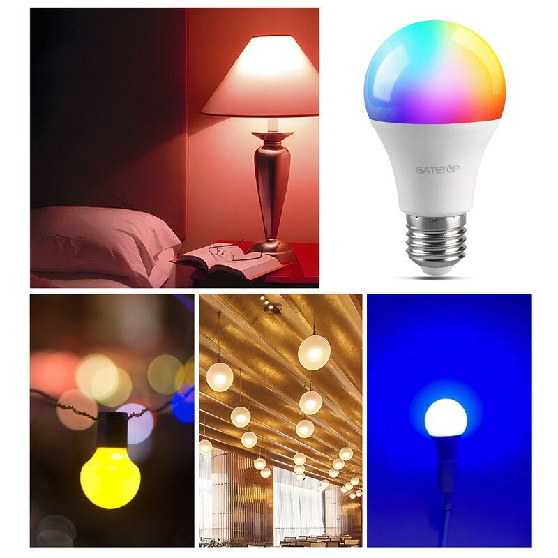 Bombilla de foco LED RGB para decoración del hogar, lámpara inteligente RGBW con Control remoto IR, E27, E14, GU10, B22, 6W, 10W, AC220-240V
