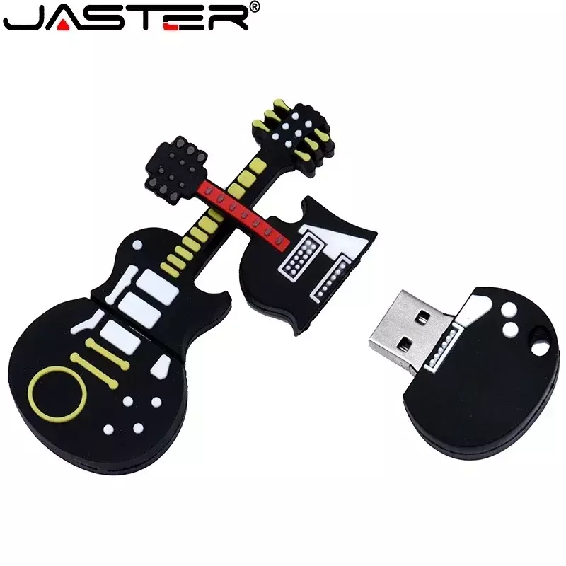 JASTER-귀여운 만화 악기 기타 바이올린, 방수 USB 플래시 드라이브, 64GB, 8GB, 펜드라이브, 16GB, USB 2.0, 32GB, Usb 스틱