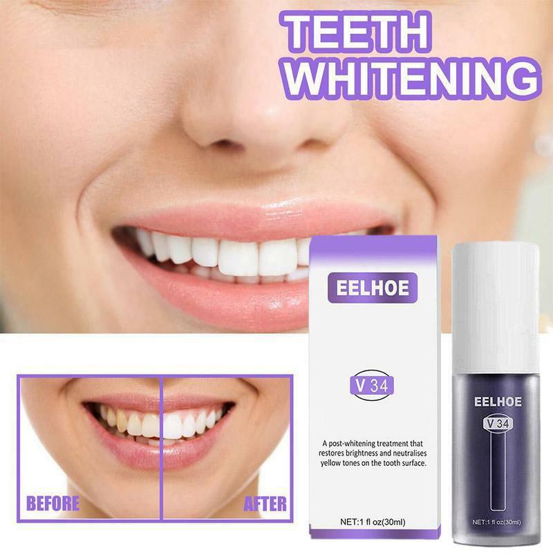 Lila Zahnpasta Farbe Korrektor Zähne für Zahn aufhellung Aufhellung reduzieren Vergilbung Reinigung Zahnpflege 30ml