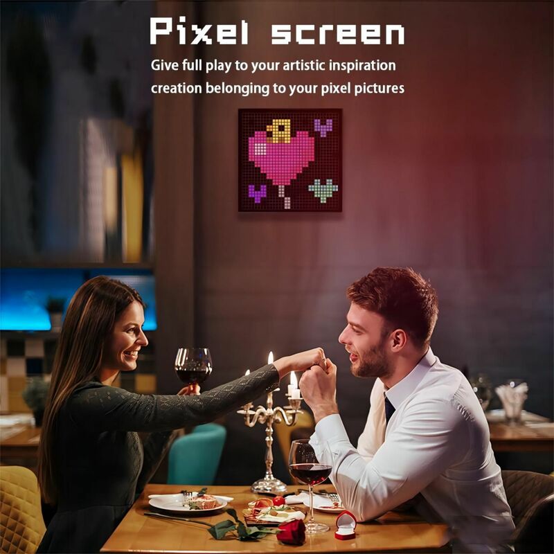 Smart LED Matrix Pixel Display RGB DIY Graffiti Bluetooth App Control Art Display For Gaming Room Decor Cool Animation Frame