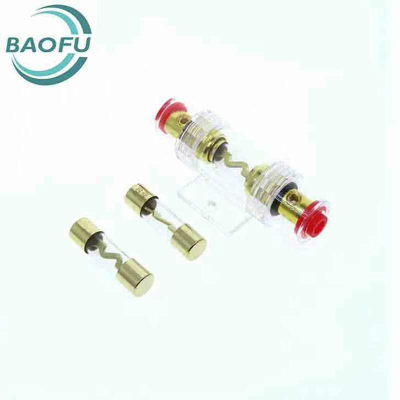 5pcs 10 * 38mm AGU car audio fuse holder Gold-plated glass tube fuse holder 10A-100A