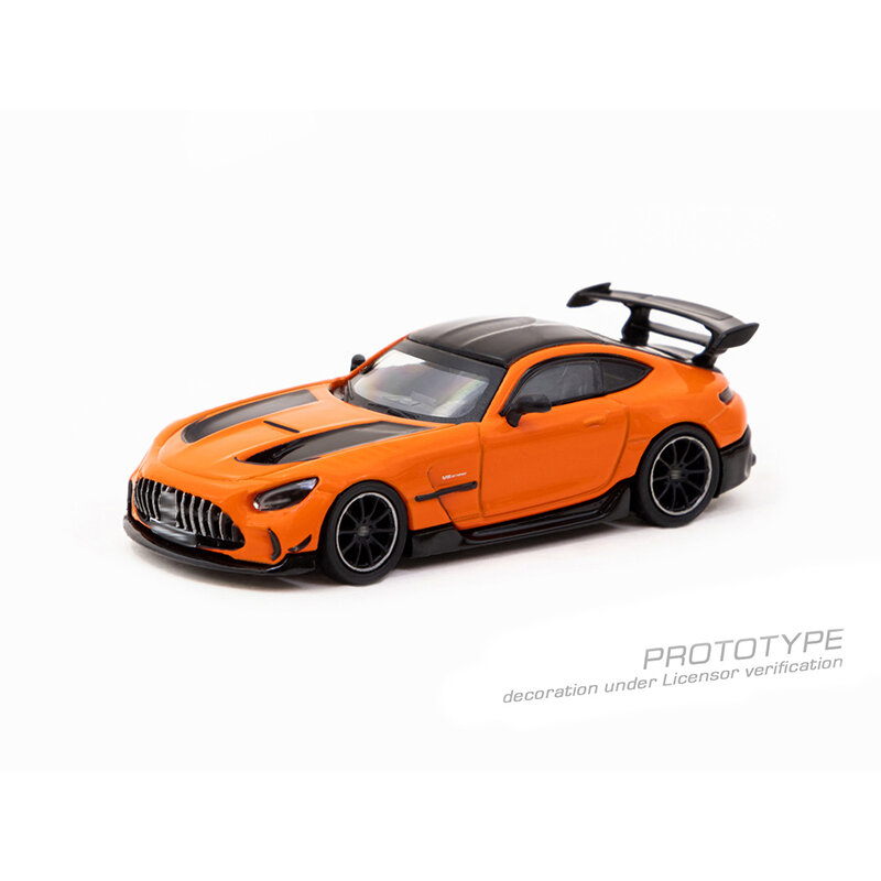 PreSale TW 1:64 AMGGT Black Series Orange Diecast Diorama Car Model Collection Miniature Toys Tarmac Works