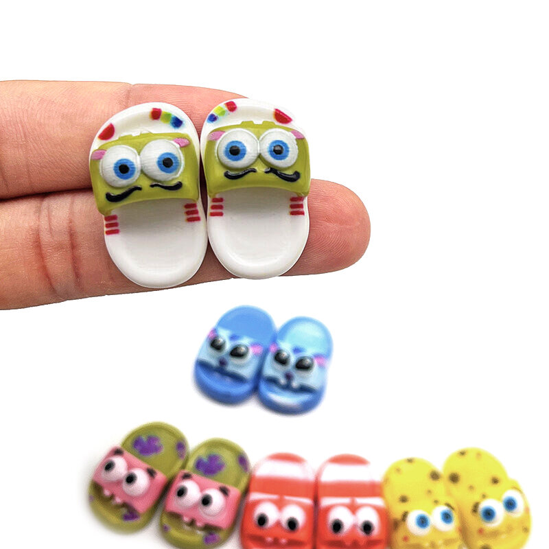 1 Paar Kawayi Poppenhuis Miniatuur Mini Slipper Voor Poppenschoenen Accessoires Spelen Scène Schattig Model Kinderen Diy