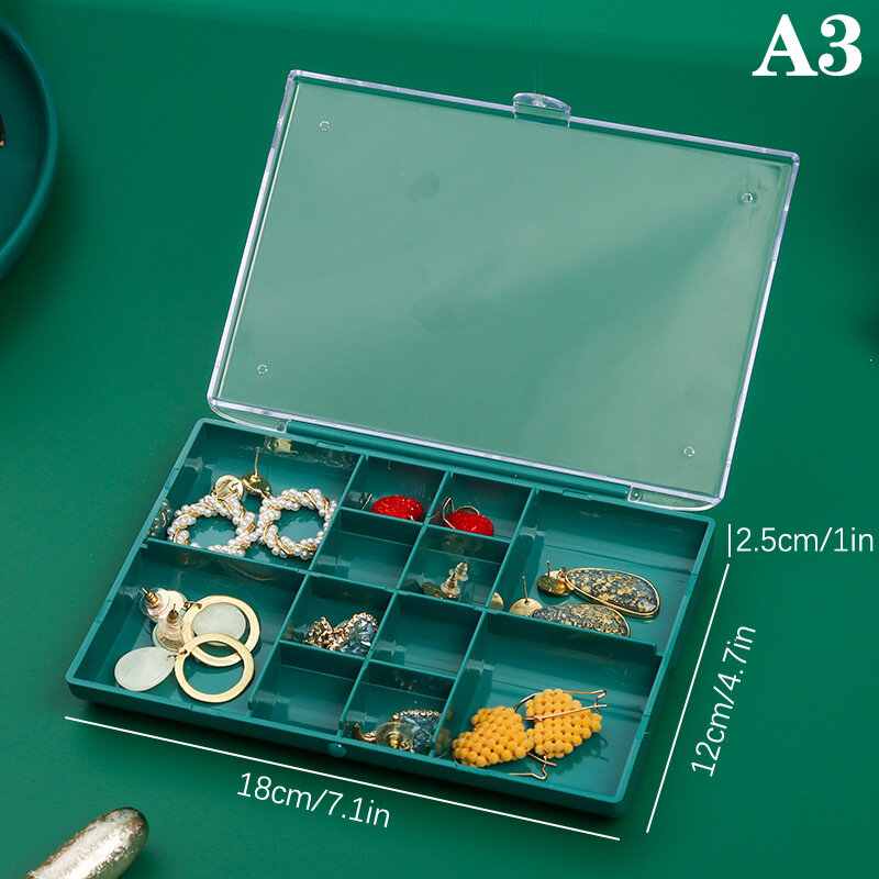 Joyero transparente de gran capacidad, caja de clasificación de joyería acrílica, organizador de anillos, pendientes y collares