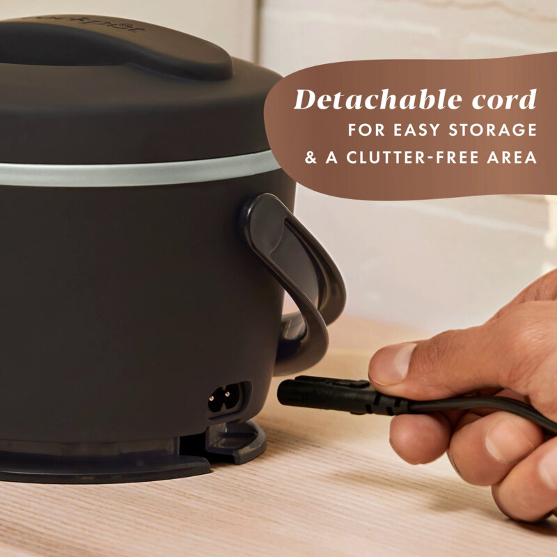 Crockpot-fiambrera calentada, calentador de comida, regaliz negro, 6,54 L x 6,54 W x 6,54 H, 20 oz