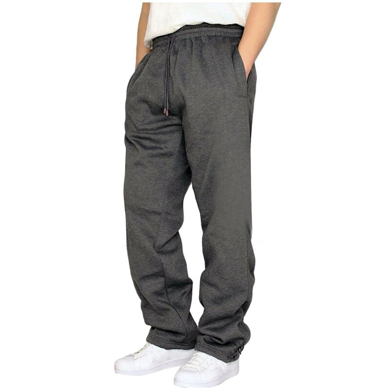 Men's Cargo Pants Drawstring Casual Sports Trousers Straight Joggers Sweatpants Fashion Solid Color Long Pants Pantalones