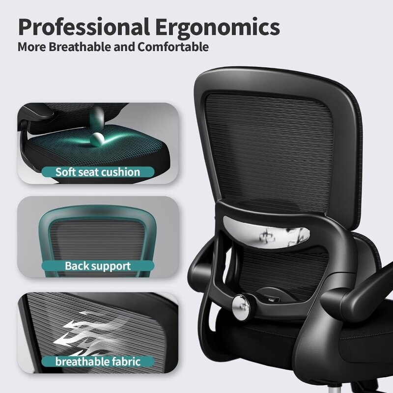 Cadeira ergonômica com apoio lombar ajustável, cadeira do computador de malha, cadeira executiva para Home Office