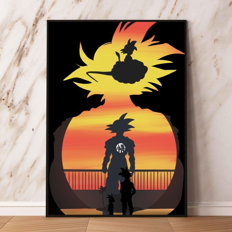 Картина на холсте, плакат Гоку с изображением дракона, плакаты, украшение для дома, подарки, принты и принты, классические картины из комиксов