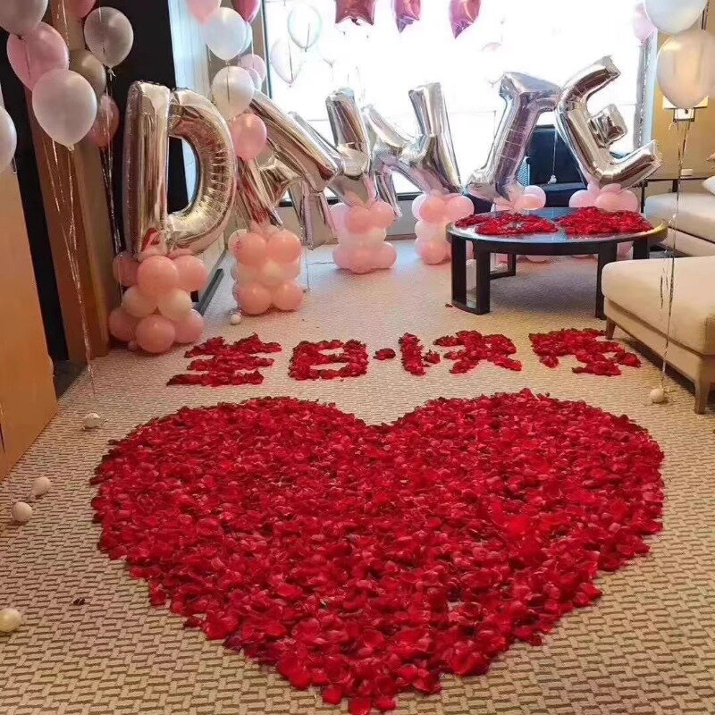 100 pezzi di petali di rosa finti artificiali colorati rosso bianco oro Rose petali di fiori per la decorazione romantica di bomboniere per feste di matrimonio