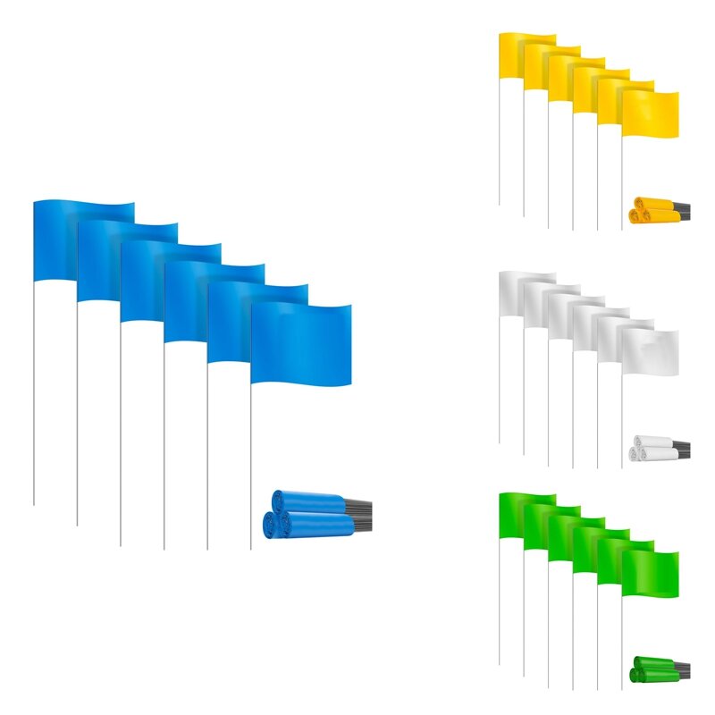 Marking Flags Marker Flags For Lawn 30 Pack, PVC Small Flags,Marking Flags Lawn Flags, Garden Flags,Survey Flags