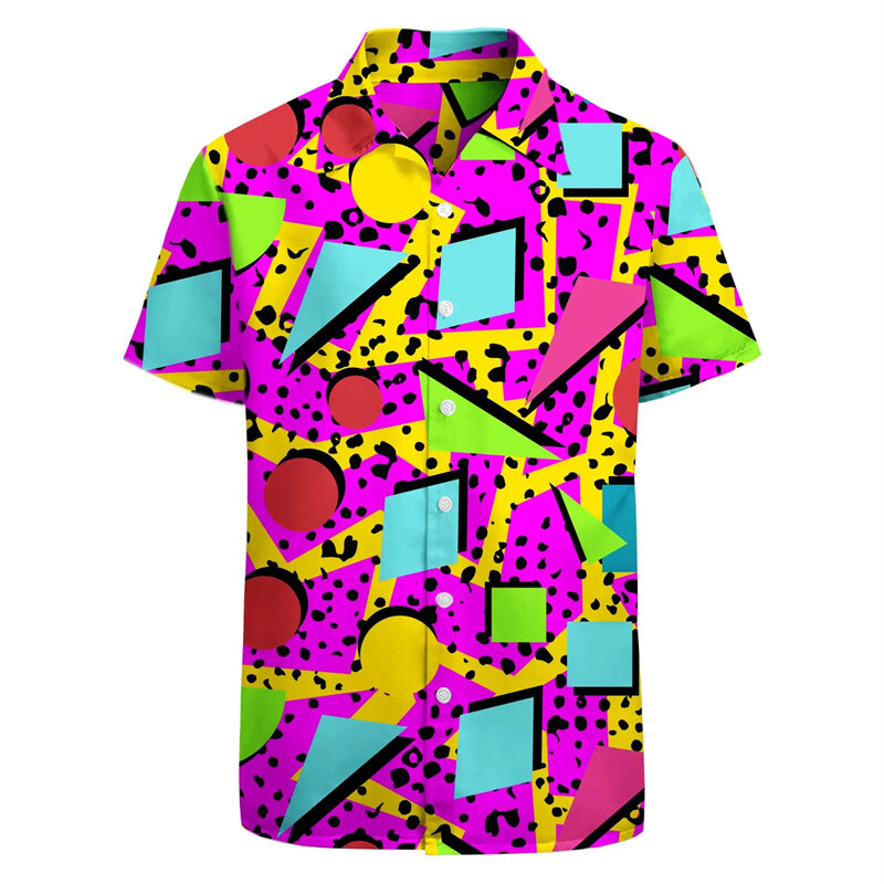 Camisa havaiana masculina com estampa de frutas, blusas de manga curta, roupas de praia, lapela verão camisa, moda Harajuku, feminina
