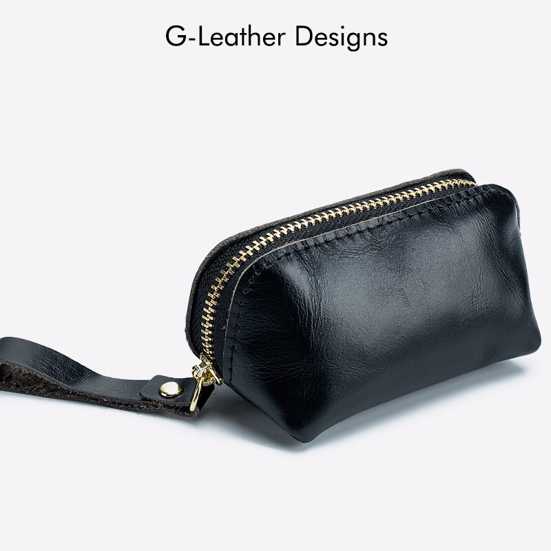 Genuine Leather Mini Coin Bag Oil Waxy Leather Earphone Storage Bag Kids Small Wallet Coin Change Purse