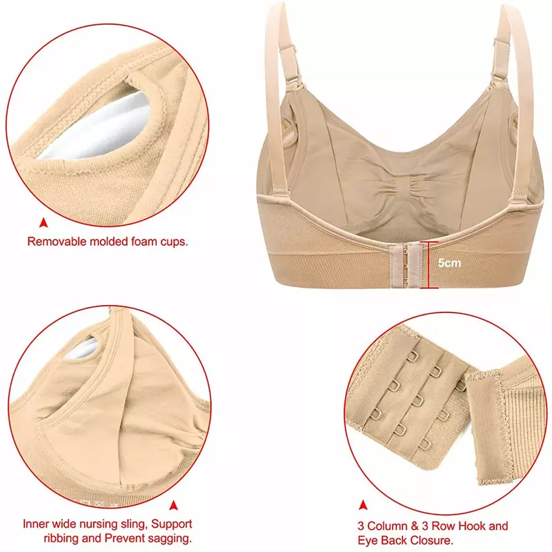 2023 New Womens Maternity  Nursing Bra Maternal Seamless Clip Down Push Up Sleeping Bralette for Breastfeeding  Underwear