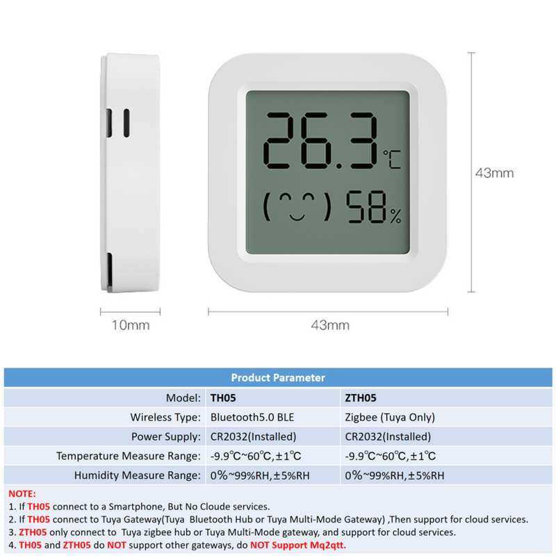 تويا مستشعر درجة الحرارة والرطوبة البسيطة LCD شاشة ديجيتال متوافق مع بلوتوث APP التحكم عن بعد ميزان الحرارة رطوبة