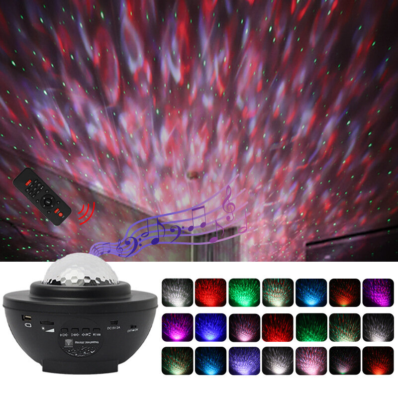 LED Star Galaxy Projector Ocean Wave Night Light Room Decor Rotate Starry Sky Romantic Porjectors Luminaria Decoration Gifts