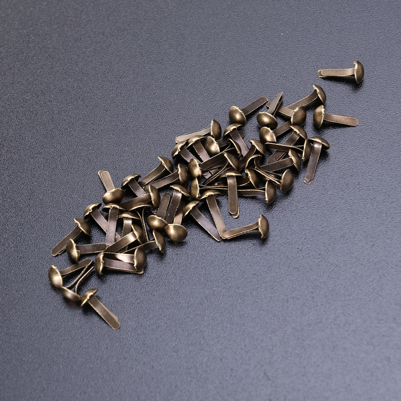 100 pz fai da te metallo durevole bronzo metallo Brads ufficio Brads per Scrapbooking artigianato che fa stampaggio