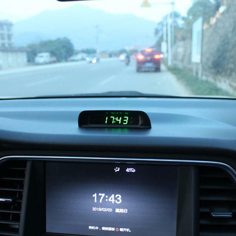 500mAh Solar Clock Car High-precision Electronic Watch Auto Security Alarm Device Car Interior Decoration Electronic Accessories